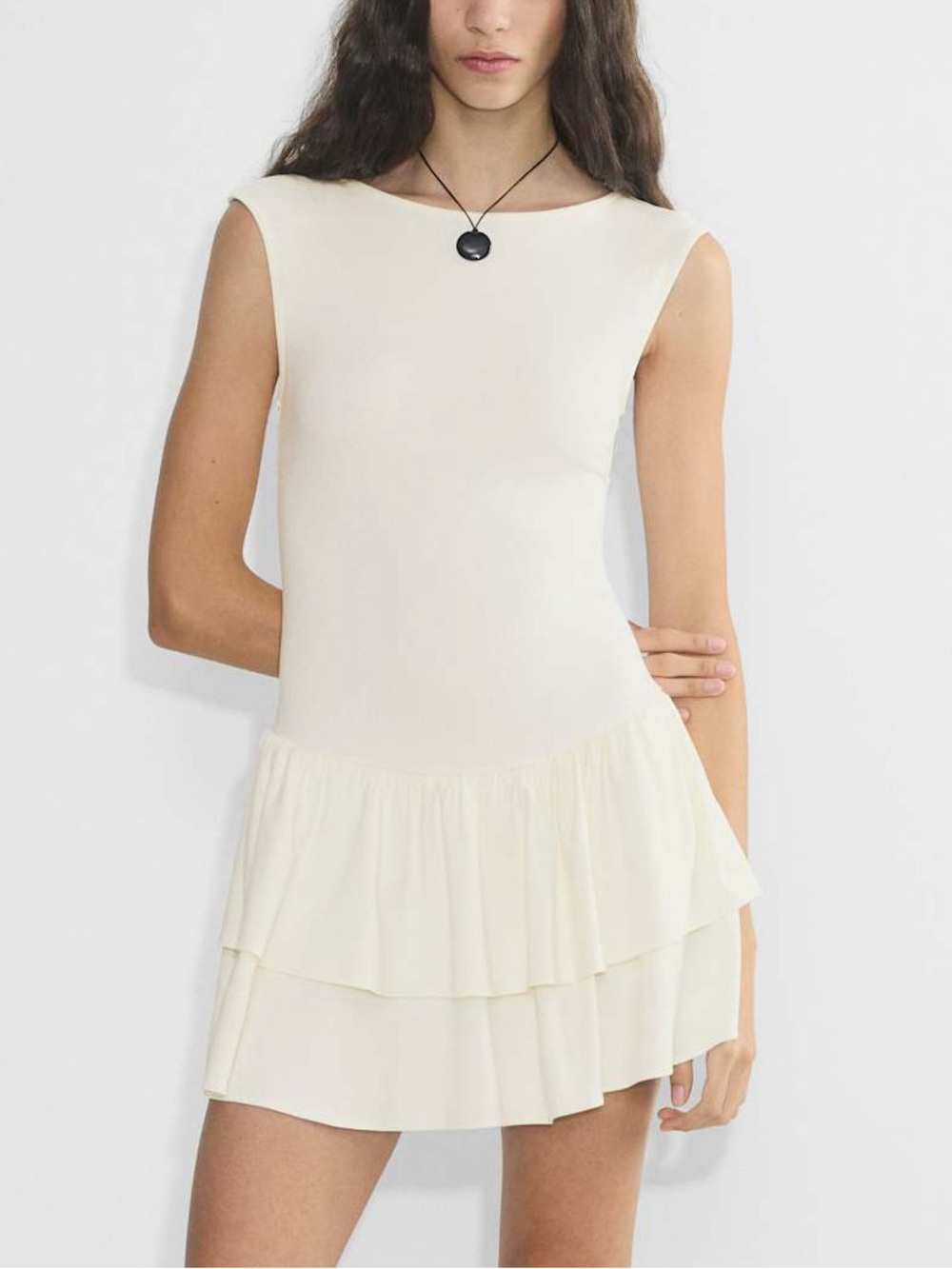 Wilfred Ivory Sleeveless Tiered Mini Dress